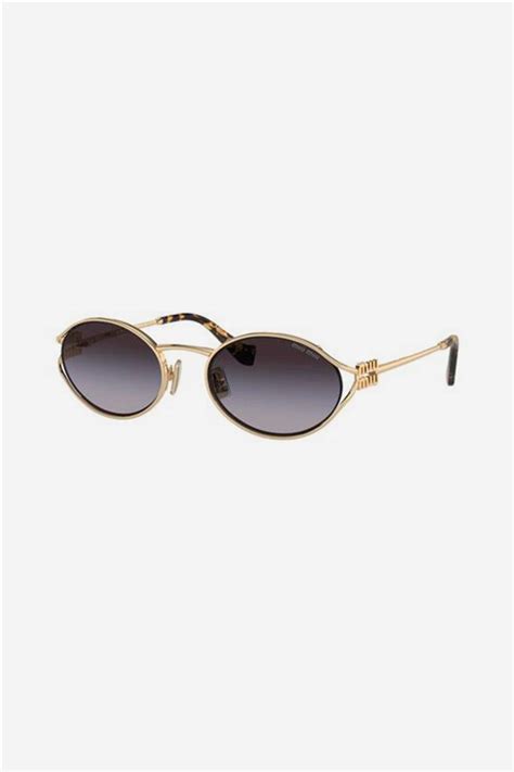 miu miu oval metal sunglasses|miu sunglasses for women.